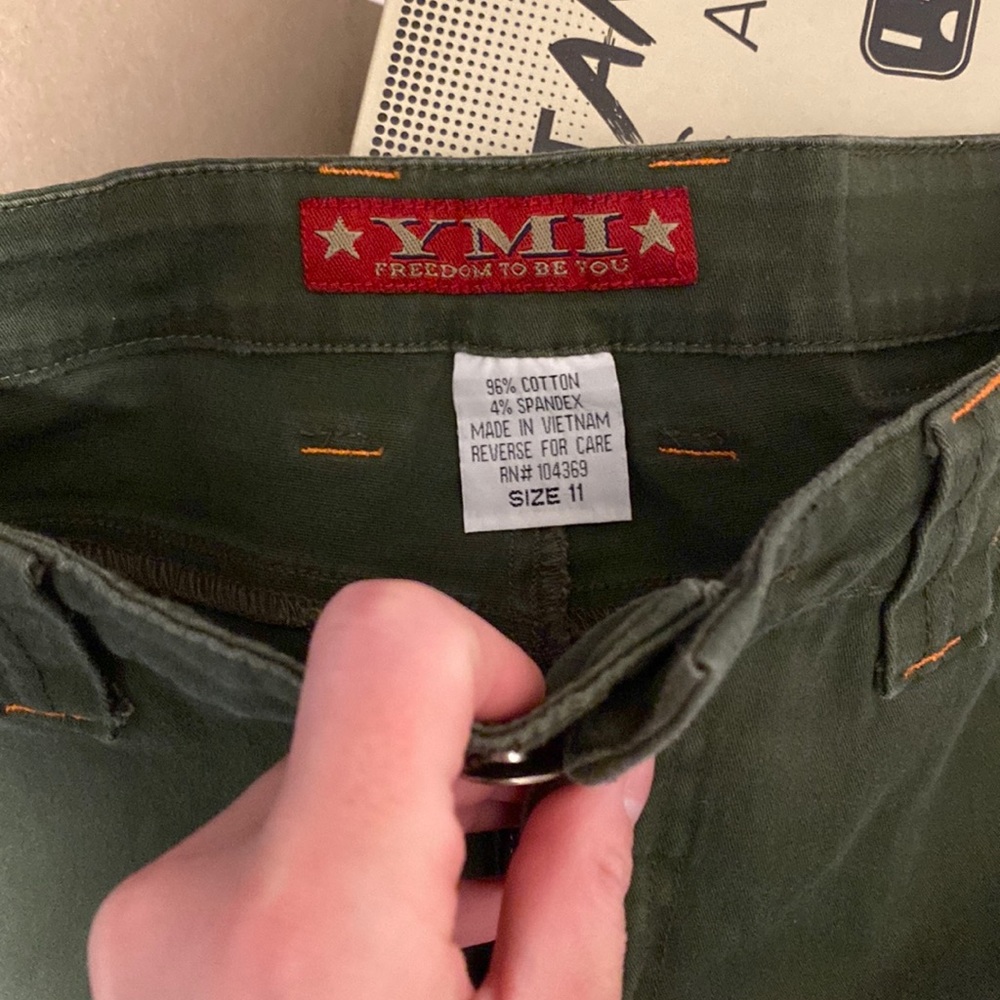 Ymi Army/Olive Green Boot Cut flared pants. never worn. Y2K fashion